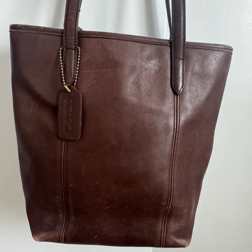Coach Dark Brown Leather Shoulder Bag - Picture 1 of 8